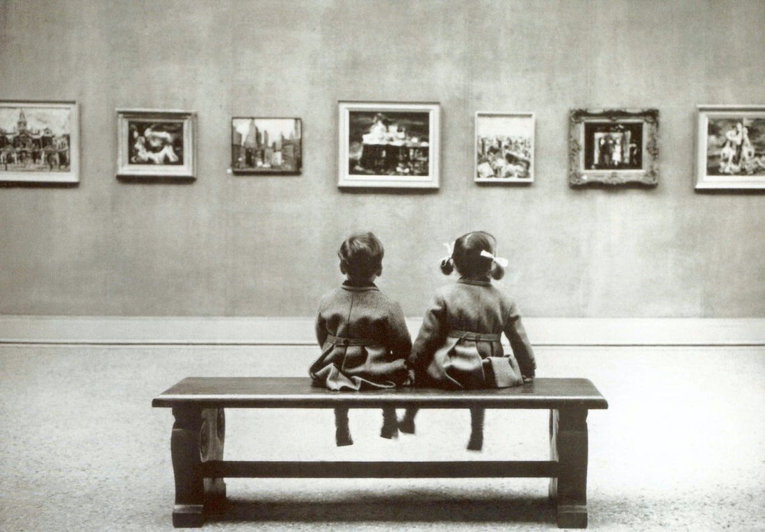 Kunst & Kultur Vintage Postkarte - Schwarz - Weiß Museum Fotografie, Nostalgische Kunstsammlung Erinnerung, Bildungs - Dekor Geschenk für Kunstliebhaber, Sammlerstück Retro - Look Blankopostkarte für Inneneinrichtung