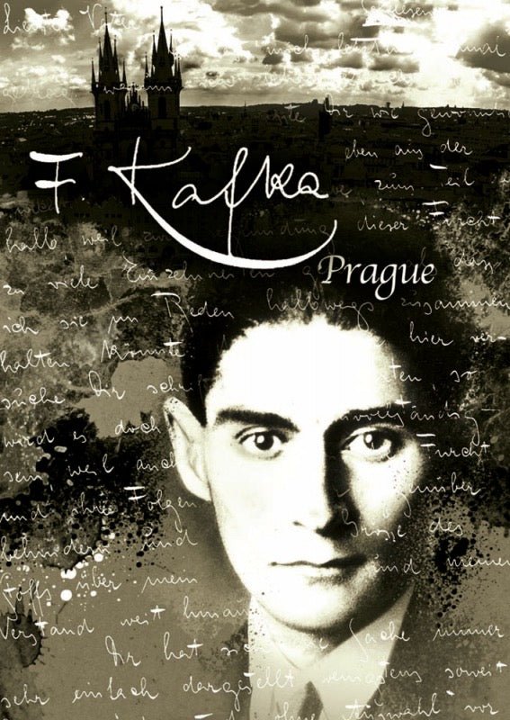 Literatur - Liebhaber Postkarte: Franz Kafka Portrait mit Zitat, Prager Schriftsteller, Vintage Schwarz - Weiß Design, Inspirierende Weisheit