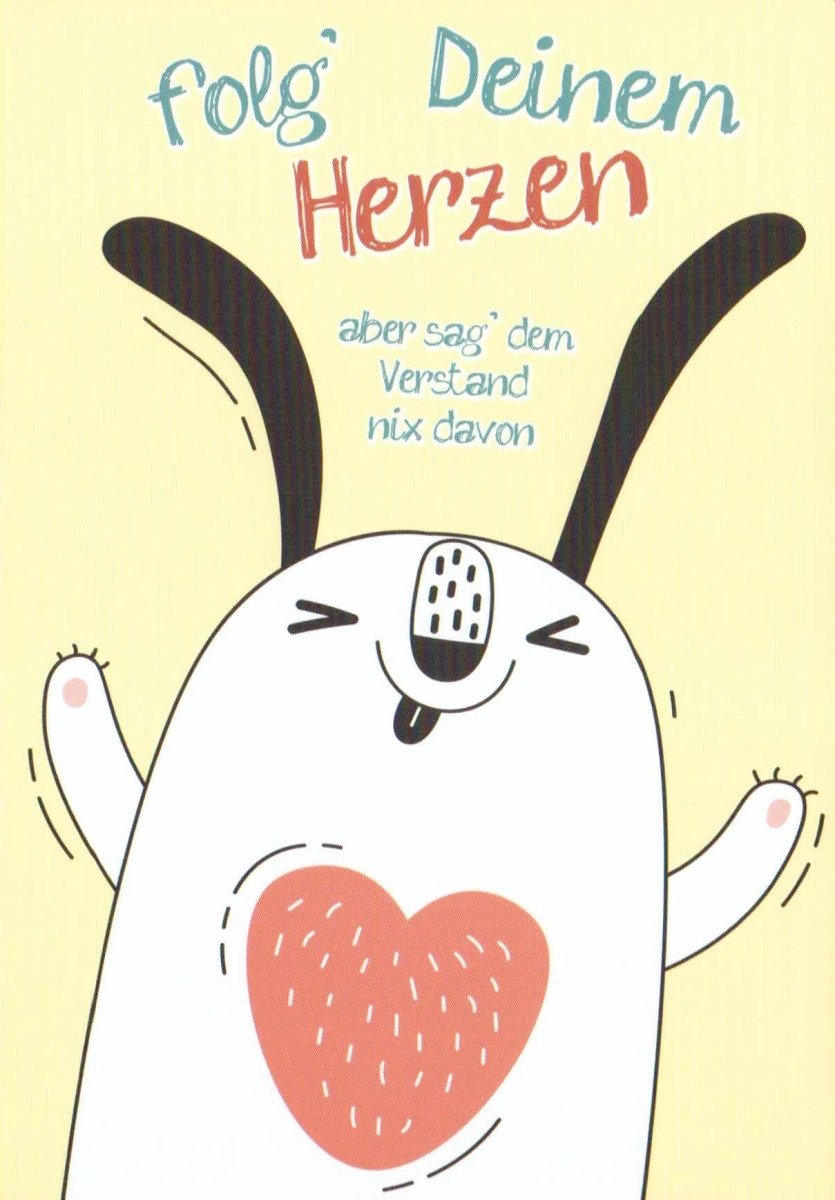 Motivations - Postkarte mit Herz & Verstand – Lustige Sprüche und Weisheiten, Bunte Cartoon - Illustration, Inspirierendes Zitat für Liebe, Glück & Positivity – Ideales Geschenk voller Freude & Humor