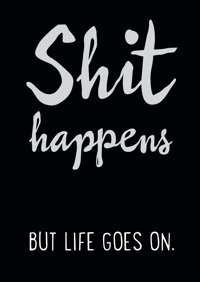 Motivations - Postkarte mit inspirierendem Zitat, Modernes Schwarz - Weiß - Design, Humorvolle Kalligrafie - Schriftzug, Lebensmotto - Karte