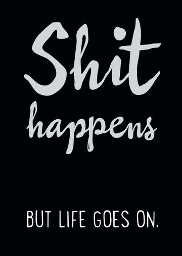 Motivations - Postkarte mit inspirierendem Zitat, Modernes Schwarz - Weiß - Design, Humorvolle Kalligrafie - Schriftzug, Lebensmotto - Karte