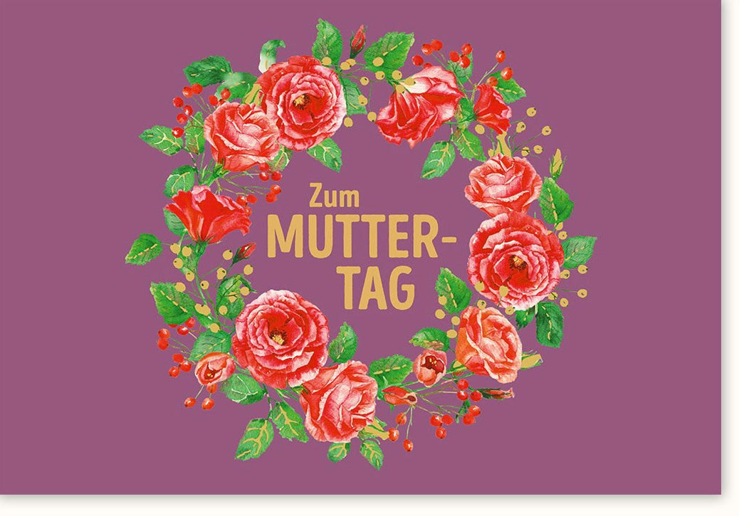 Muttertags - Doppelkarte mit Blumenmotiv: Elegante Rosen Grußkarte, Liebe & Dankbarkeit Ausdruck, Herzliche Glückwünsche, Festliche Feier Karte, Floral Design für Familie - Schönheit & Wertschätzung