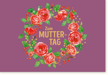 Muttertags - Doppelkarte mit Blumenmotiv: Elegante Rosen Grußkarte, Liebe & Dankbarkeit Ausdruck, Herzliche Glückwünsche, Festliche Feier Karte, Floral Design für Familie - Schönheit & Wertschätzung