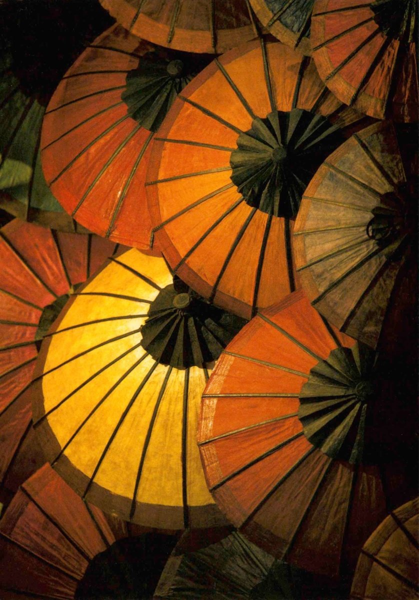 Postkarte Foto Magic Umbrellas