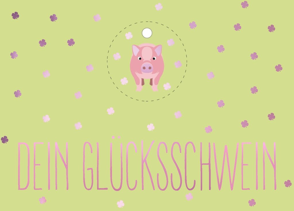 Postkarte Freundschaft Dein Glücksschwein