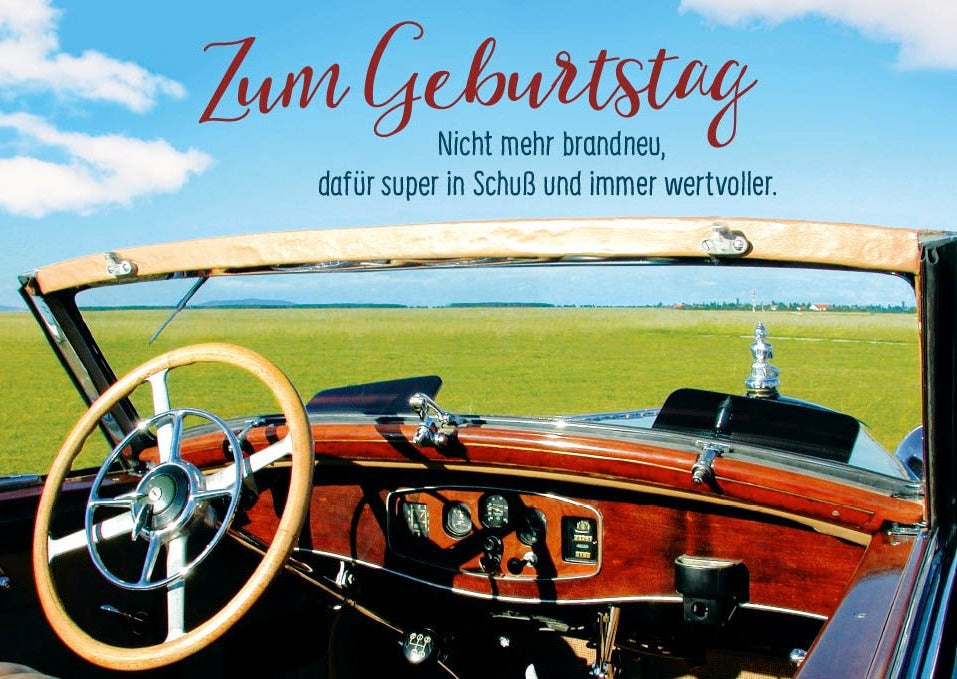 Postkarte Geburtstag Spruch Zum Geburtstag Nicht mehr brandneu, dafür super in Schuß