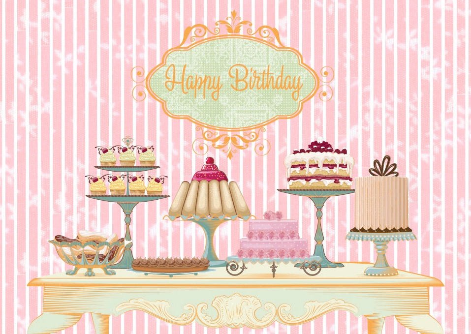 Postkarte Geburtstagspostkarte Happy Birthday gedeckter Tisch Veredelt