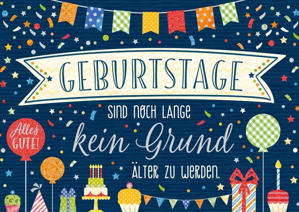 Postkarte Geburtstagspostkarte Konfetti Älter Werden Folienprägung