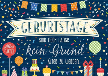 Postkarte Geburtstagspostkarte Konfetti Älter Werden Folienprägung
