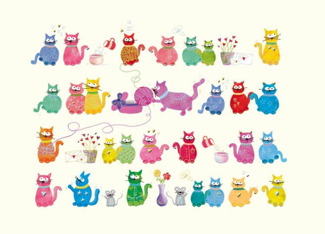 Postkarte Katzen premium ohne Text