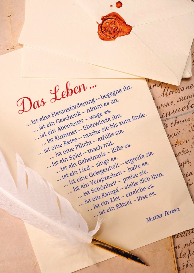 Postkarte Lebensweisheit Spruch Das Leben ist eine Herausforderung