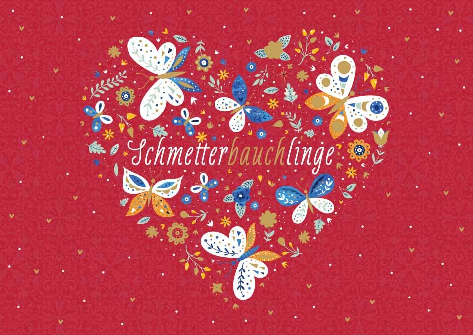 Postkarte Liebe Schmetterbauchlinge