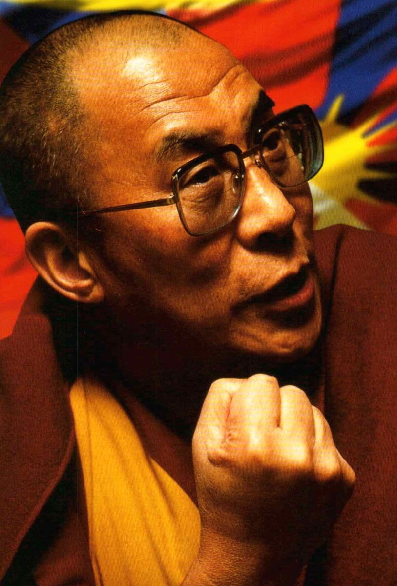 Postkarte spirituell Bild Faust: Dalai Lama