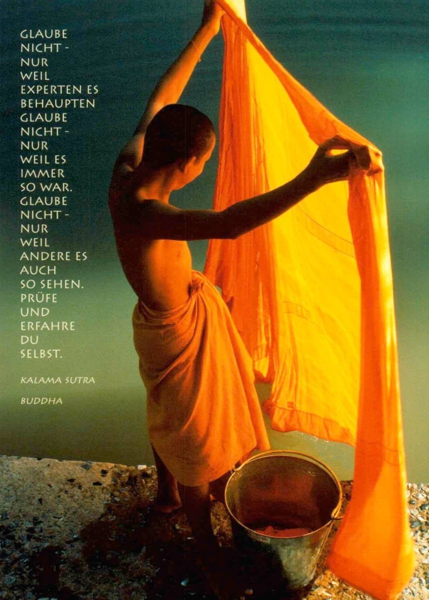 Postkarte spirituell: Thai Monk Washing