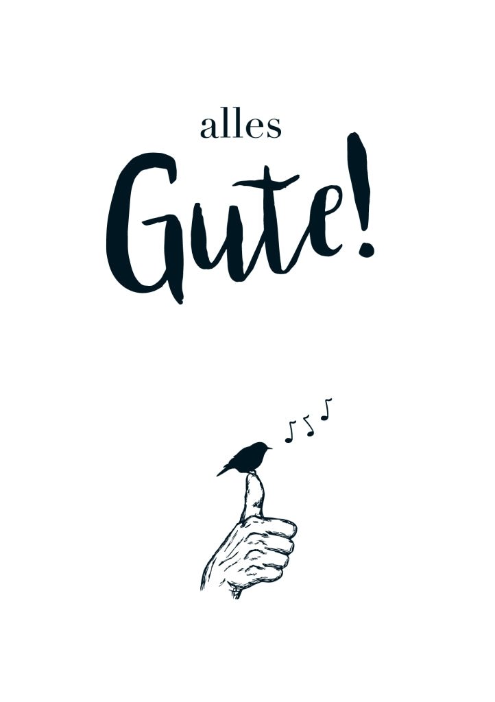 Postkarte Spruch alles Gute! (Daumen hoch)