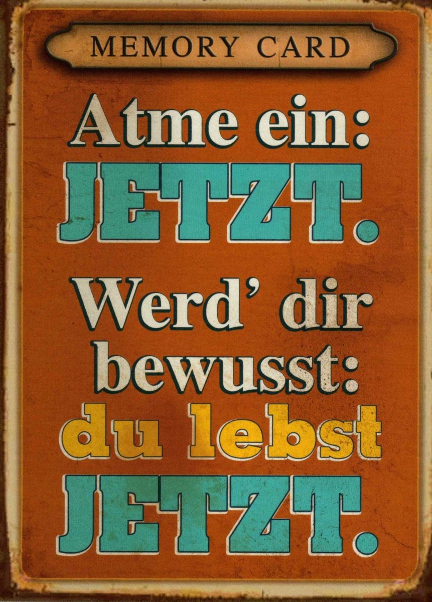 Postkarte Spruch Atme ein: Jetzt