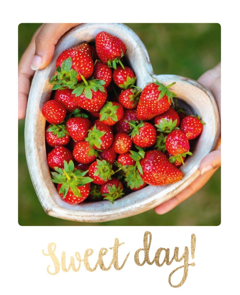 Postkarte Spruch Erdbeeren Sweet Day