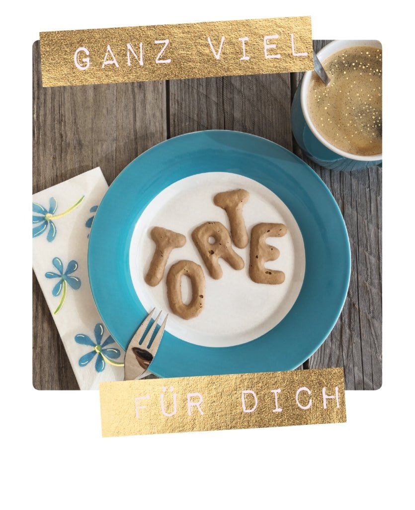 Postkarte Spruch Geburtstag Ganz viel Torte für Dich