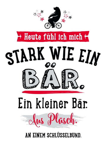 Postkarte Spruch Heute fühl ich mich stark wie ein Bär