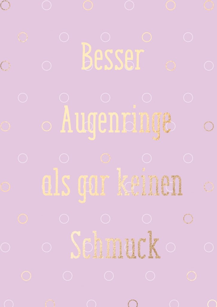Postkarte Spruch lustig Besser Augenringe