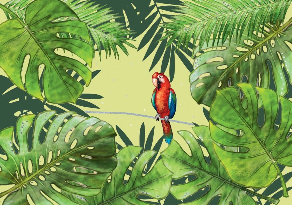 Postkarte Spruch Papagei