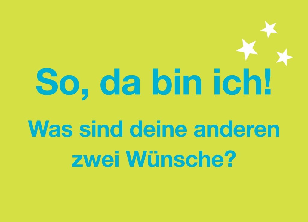 Postkarte Spruch So, da bin ich