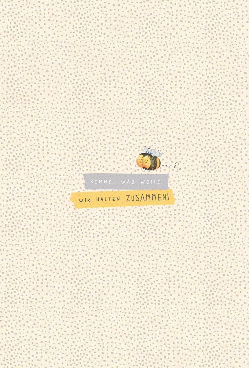 Postkarte Spruch Zusammen halten Schriftkarte, Zuckerrohrpapier