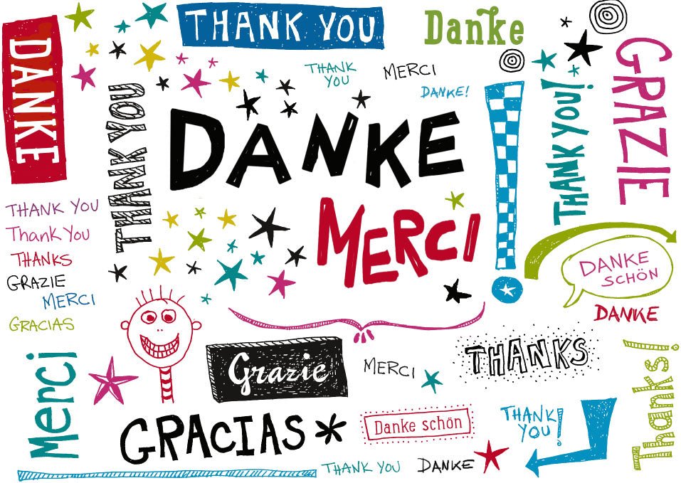 Postkarte Sprüche Danke Merci Gracias