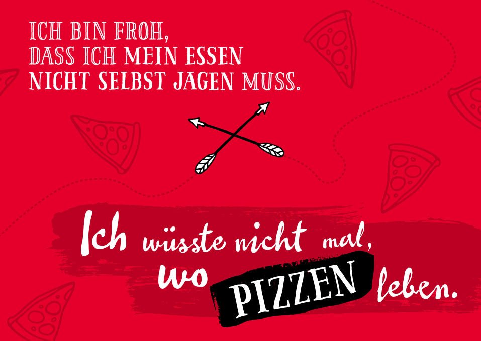 Postkarte Sprüche Ich bin froh, dass ich mein Essen nicht selber jagen muss