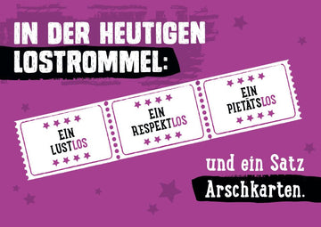 Postkarte Sprüche In der heutigen Lostrommel: Arschkarten