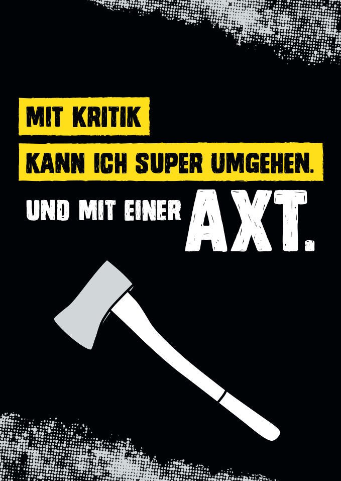 Postkarte Sprüche Mit Kritik kann ich super umgehen
