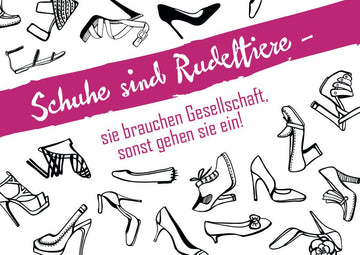 Postkarte Sprüche Schuhe sind Rudeltiere