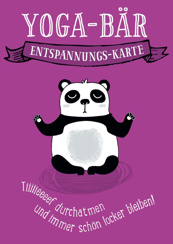 Postkarte Sprüche YOGA - BÄR Entspannungs - Karte