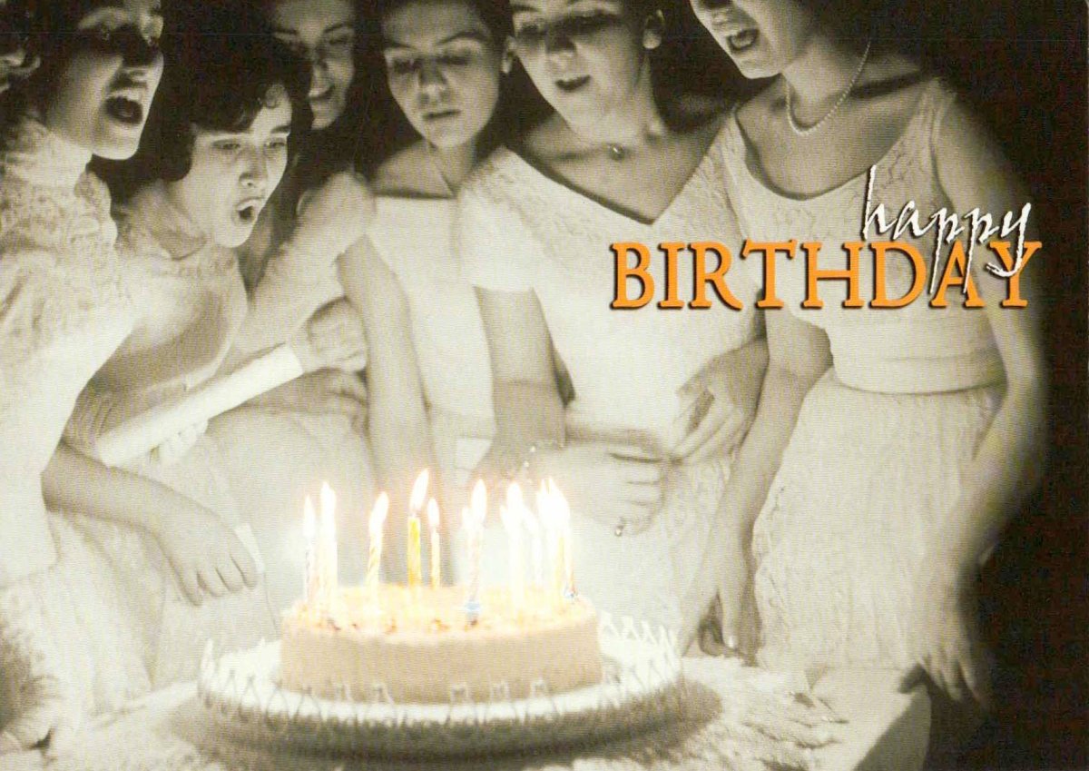 Postkarte zum Geburtstag Kinder Torte schwarz weiß