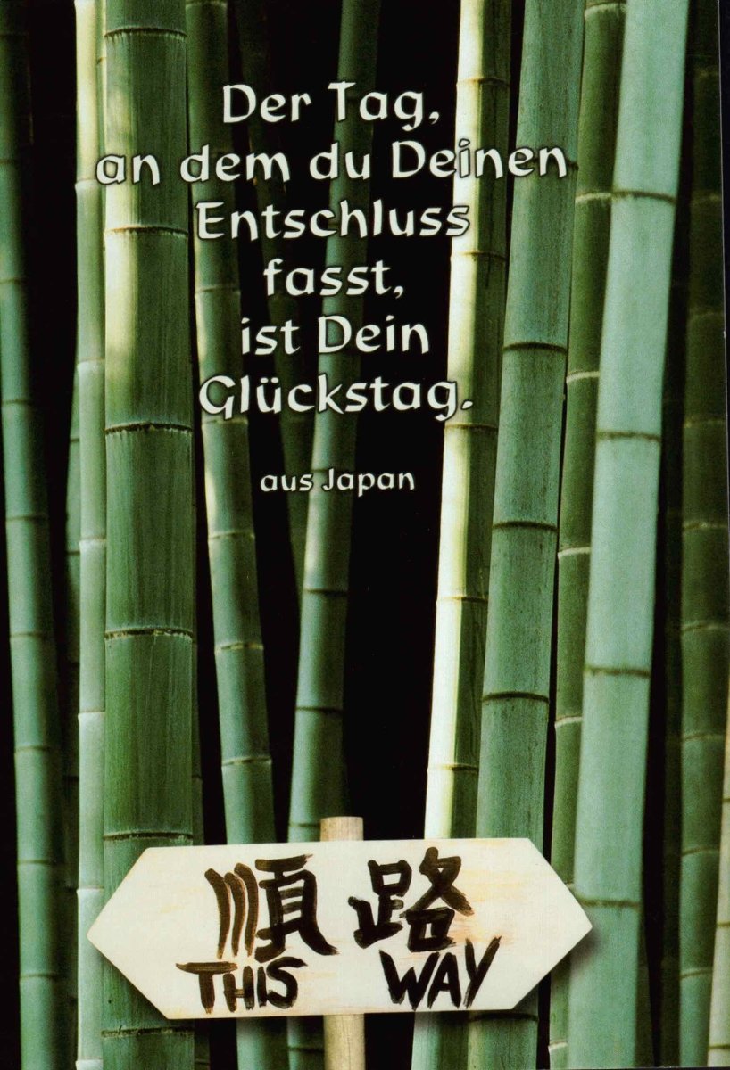 Postkarten Lebensweisheit Entschluss Entscheidung