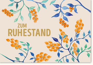 Ruhestand Abschiedskarte - Elegante Doppelkarte für Pensionierung und Renteneintritt, Glückwünsche zum Berufsleben Ende, Feierliche Verabschiedung mit Wünschen von Kollegen, Ruhestandsfeier Grußkarte für Erholung und Neuanfang