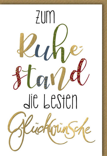Ruhestandskarte zur Pensionierung - Glückwunschkarte zum Abschied in den Ruhestand, Gratulationskarte für Kollegen zur Ruhestandsfeier, Verabschiedung mit Wertschätzung, Neuanfang & Erholung