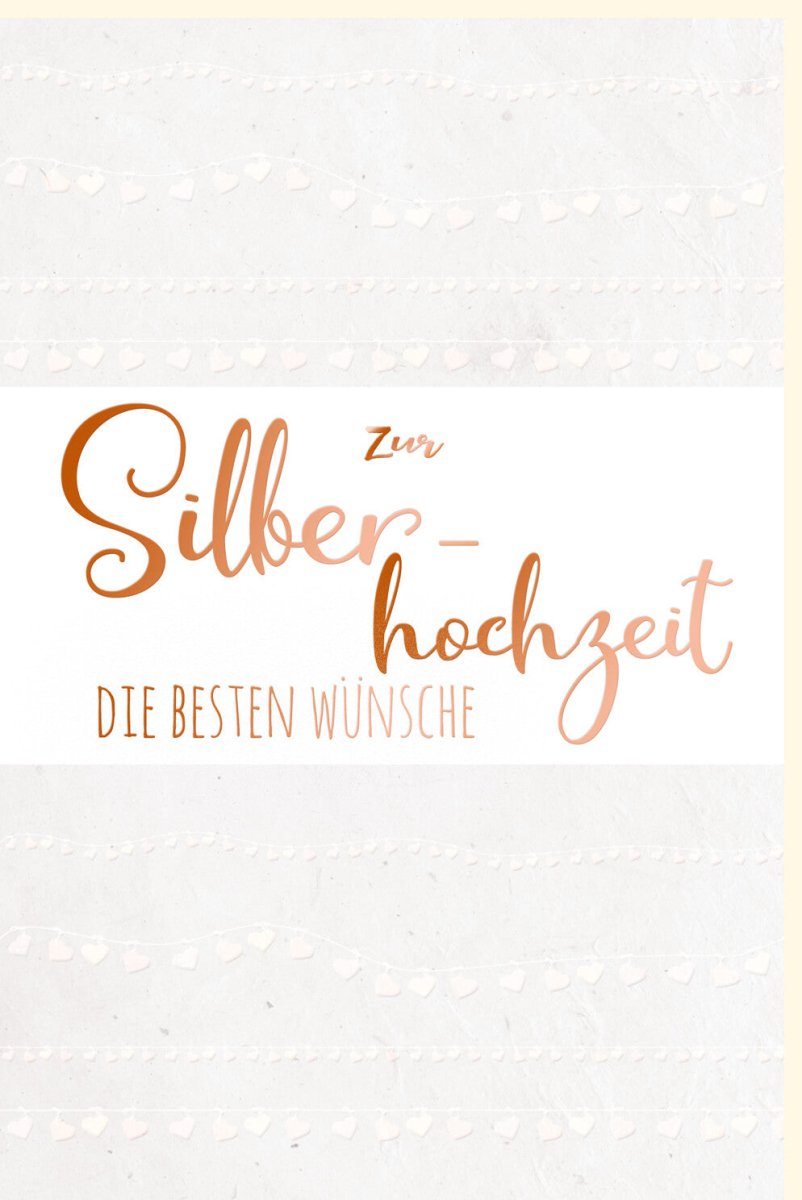 Silberhochzeit Glückwunschkarte in Pergamentoptik – Edle Gestaltung für 25 Jahre Ehejubiläum, Elegante Gratulationskarte