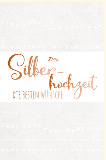 Silberhochzeit Glückwunschkarte in Pergamentoptik – Edle Gestaltung für 25 Jahre Ehejubiläum, Elegante Gratulationskarte
