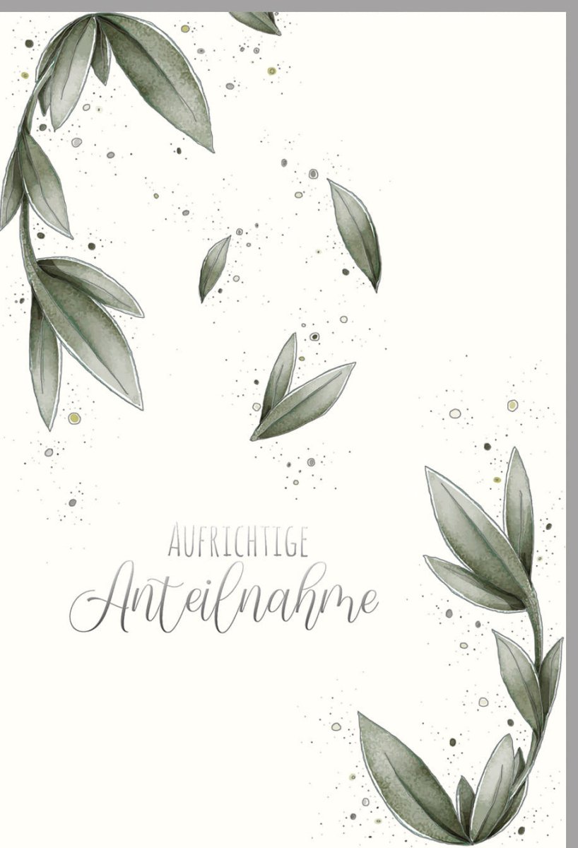Trauerkarte Beileid Kondolenz - Hochwertige Doppelkarte aus Naturkarton mit Silberfolie und Blindprägung, Stilvolles Blätter Design in Grün, Schlichte Eleganz für Erwachsene und Senioren