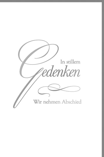 Trauerkarte Beileid & Kondolenz - Stilvolle Abschieds - Doppelkarte mit Silberfolie, Schlichtes Design in Grau für Anteilnahme und Mitgefühl, Geeignet für Angehörige und Freunde