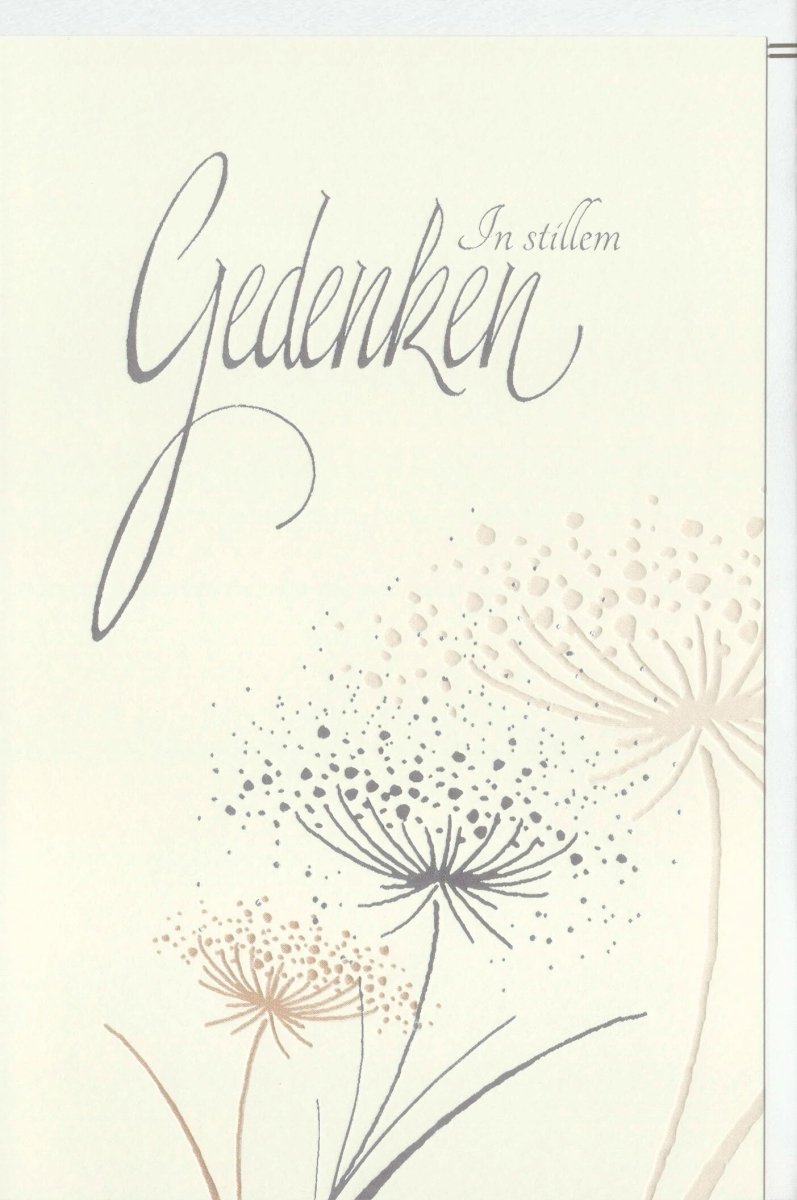 Trauerkarte Beileidskarte – Einfühlsame Kondolenzkarte mit Pusteblume, Stilvolle Anteilnahme, Geschmackvolles Gedenken, Neutraler Trost für Beerdigung