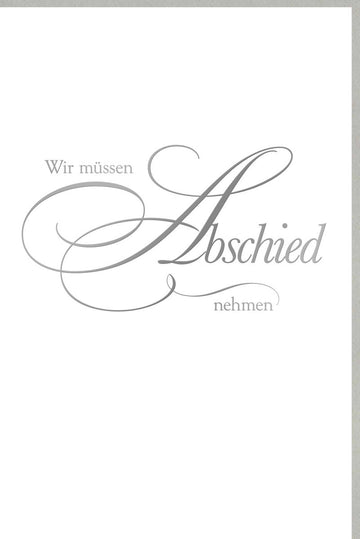 Trauerkarte Beileidskarte - Elegante Doppelkarte mit Silberfolie Schriftzug, Schlichte Kondolenzkarte für Anteilnahme und Trost im Trauerfall