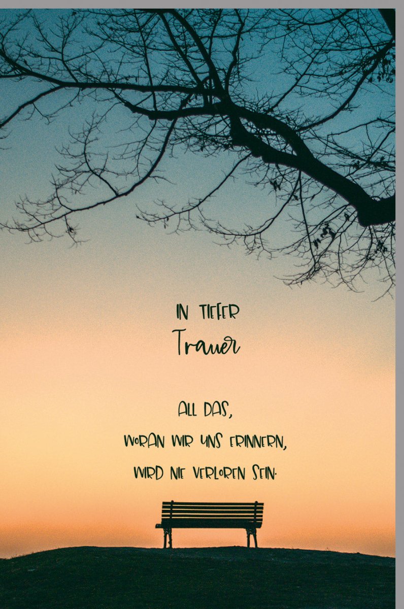 Trauerkarte Beileidskarte Kondolenzkarte - Stilvolle Doppelkarte zum Abschied mit Sonnenuntergang in Berglandschaft, Ruhebank - Motiv für Anteilnahme und Mitgefühl, Naturdesign für Angehörige und Freunde