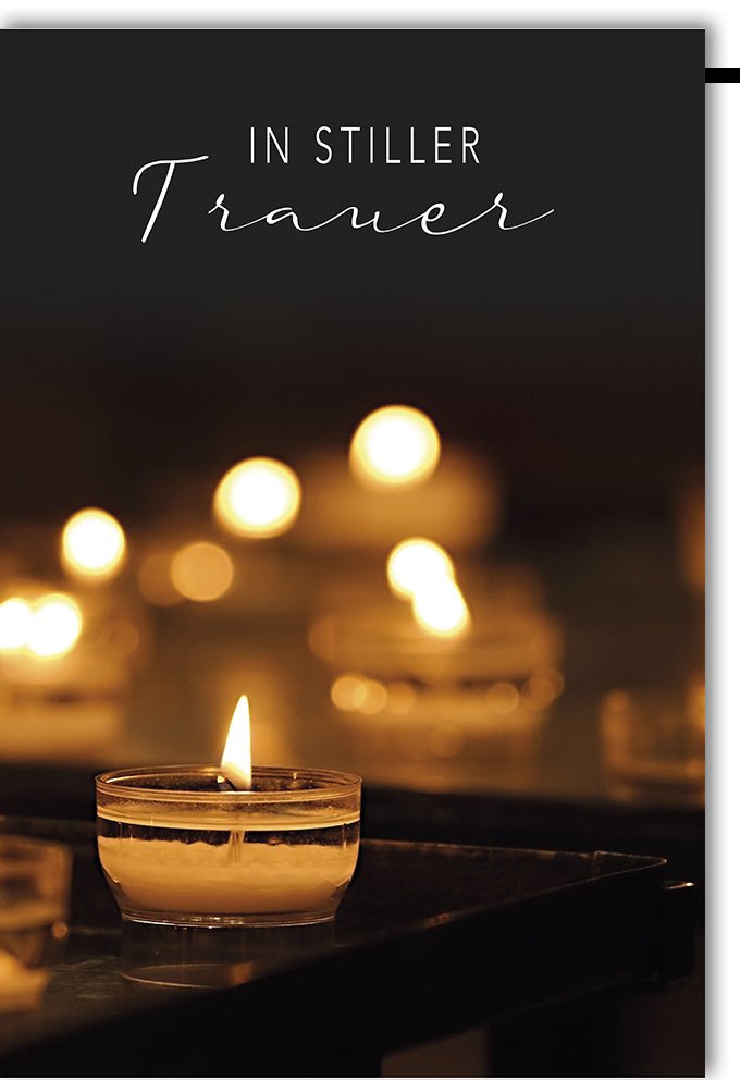 Trauerkarte Beileidskarte mit Kerzenmotiv - Einfühlsame Anteilnahme und Trost in Zeiten der Dunkelheit, stilvolle Kondolenzkarte für Erwachsene, Angehörige und Freunde, Pietätvolles Andenken zur Trauerfeier und Unterstützung im Trauerprozess, Dunkelbraun