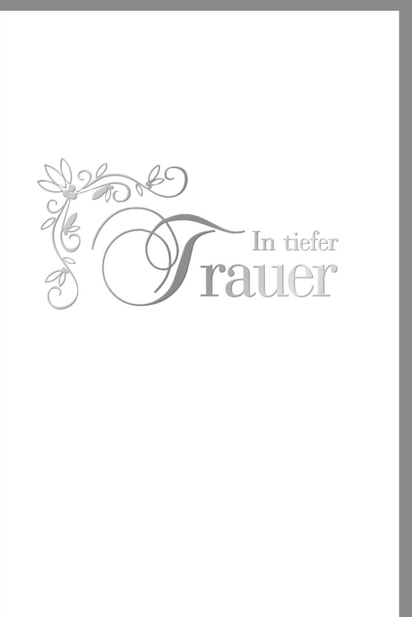 Trauerkarte Beileidskarte - Stilvolle Kondolenz Doppelkarte mit Silberfolie, Schlichte Anteilnahme zum Abschied & Gedenken