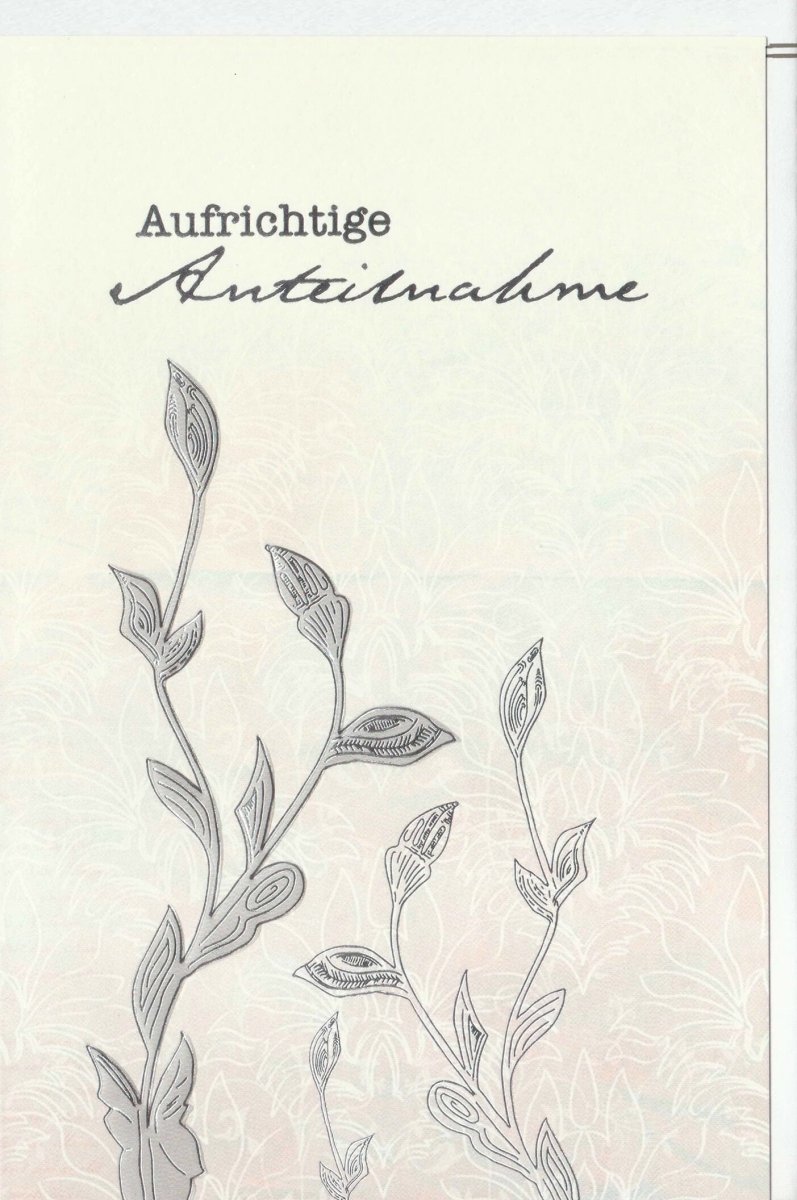 Trauerkarte Doppelkarte - Beileidskarte mit Skorpion Sternzeichen, stilvolles Blumen Design, geschmackvolle Anteilnahme & Kondolenz, neutral für Beerdigung & Trauerfall