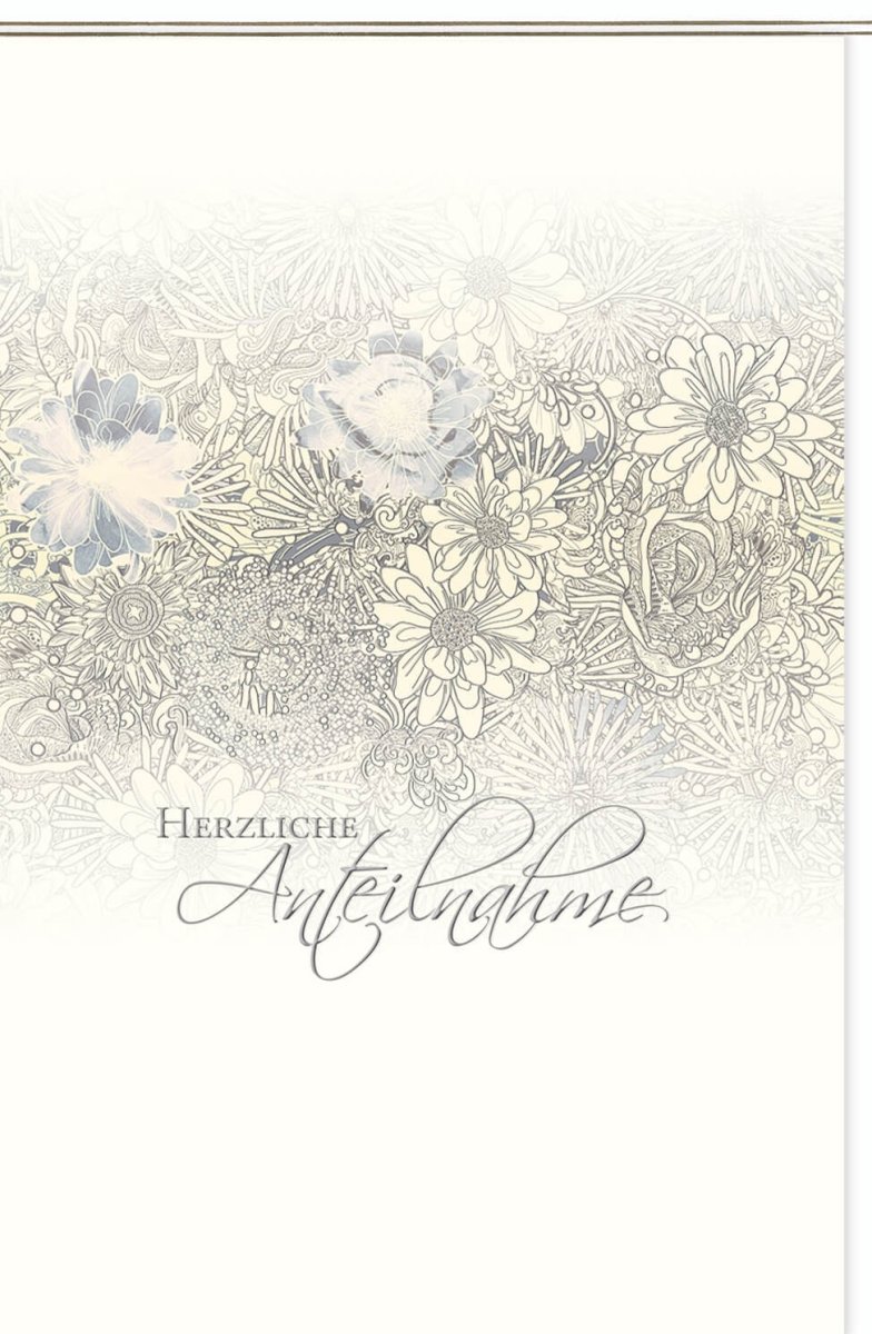 Trauerkarte Skorpion - Hochwertige Doppelkarte mit Blumenmuster, stilvollem Design für Anteilnahme und Beileid, Neutraler Hintergrund, Platz für persönliche Worte