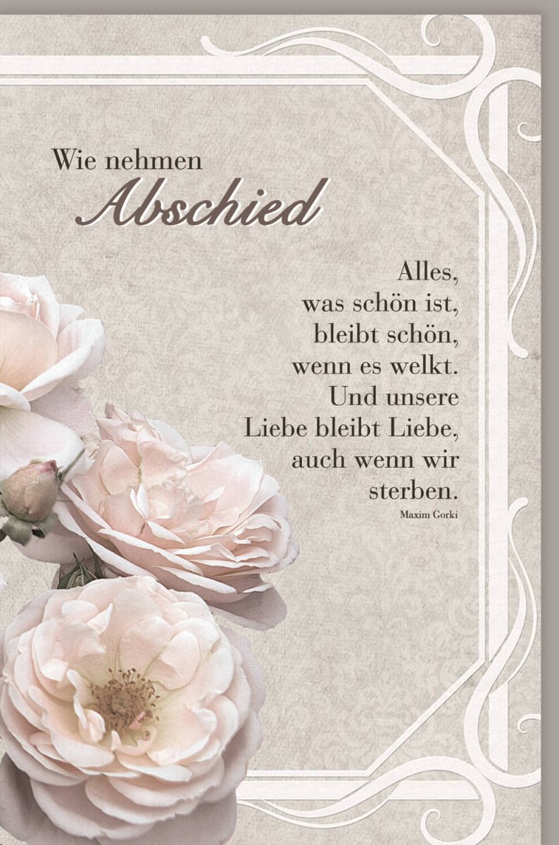Trauerkarte zum Abschied: Einfühlsame Beileid Kondolenz Doppelkarte, Naturkarton mit Blumenmotiv, Neutral & Stilvoll für Anteilnahme und Gedenken