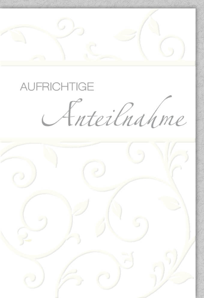 Trauerkarte zur Anteilnahme - Elegante Beileid Doppelkarte mit Silberfolie, stilvolles Design für Trost & Mitgefühl im Trauerfall